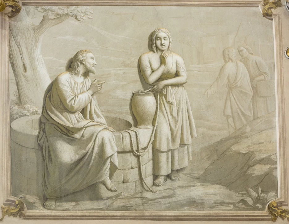 La Samaritana al pozzo - 1879 ca., affresco, chiesa di San Zenone, Passirano (BS)